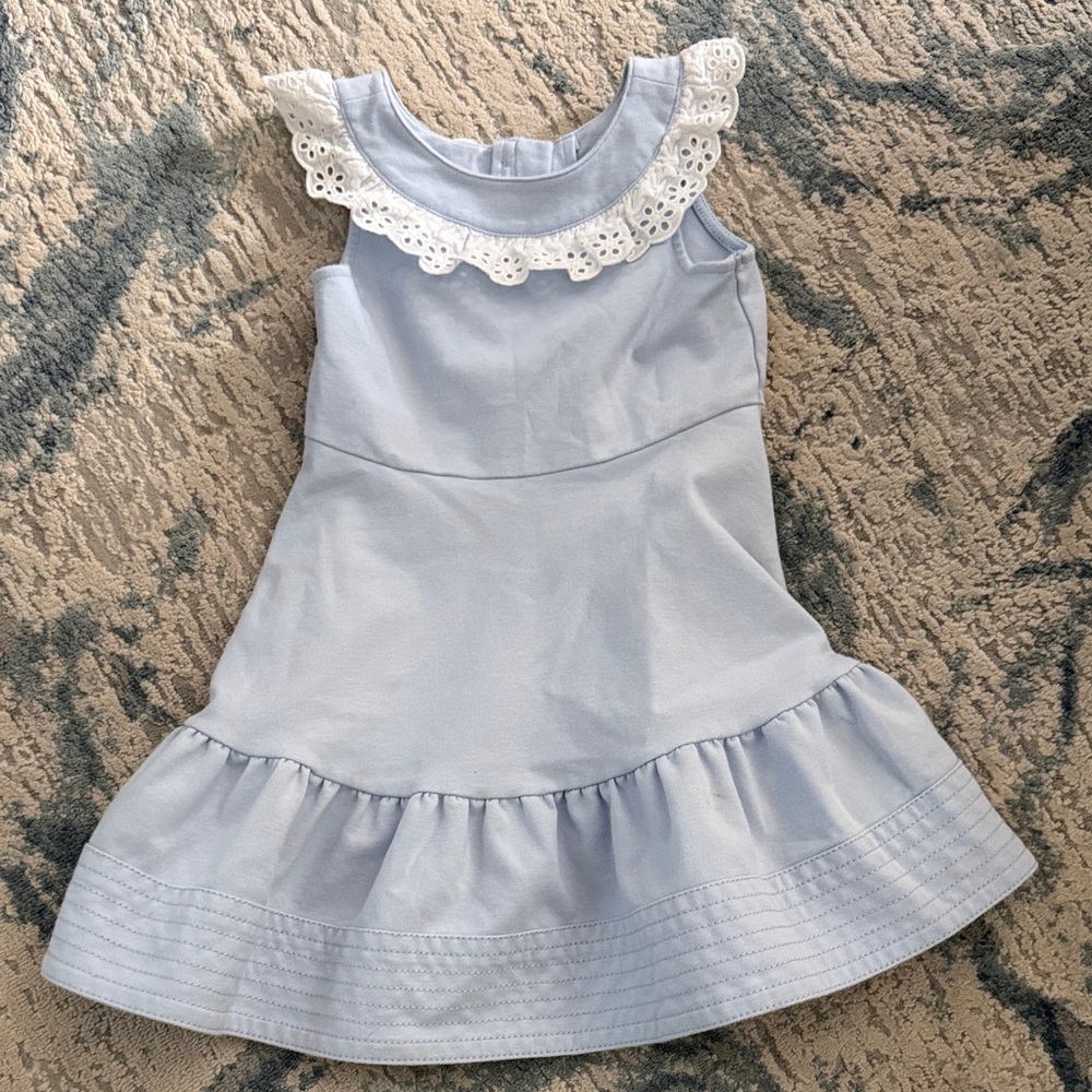 Janie and Jack Pale Blue Eyelet Collar Sundress